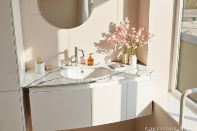 Calacatta Spider white quartz countertops