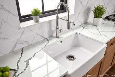 Calacatta Spider white quartz countertops