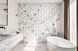 hexagon Calacatta White Marble mosaic tiles