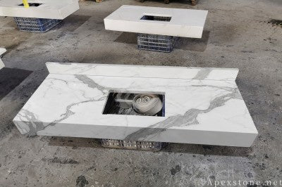 ultra thin Calacatta White Marble slabs