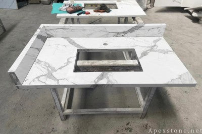 ultra thin Calacatta White Marble slabs