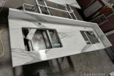 Prefabricated white Marble vanity tops