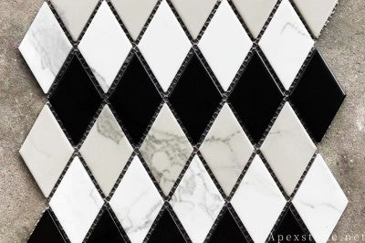 hexagon Calacatta White Marble mosaic tiles