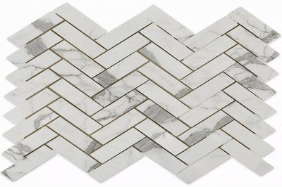hexagon Calacatta White Marble mosaic tiles