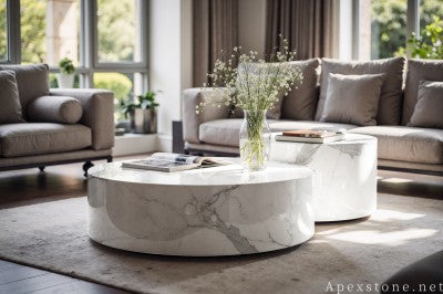 large white Marble coffee table