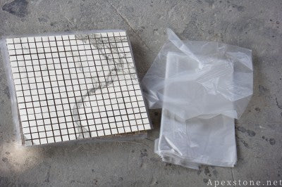 hexagon Calacatta White Marble mosaic tiles
