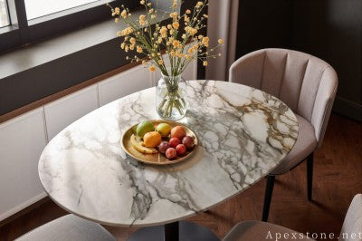 round white Marble coffee table