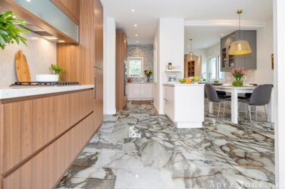 prefab Calacata Oro Marble floor tiles