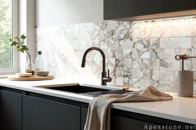 prefab Calacata Oro Marble floor tiles