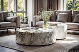 round white Marble coffee table