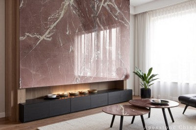 small red Quartzite top TV Stands