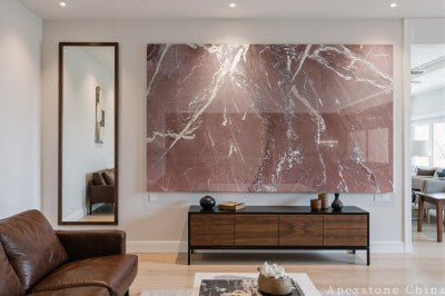 small red Quartzite top TV Stands