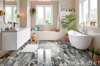 small Chanel Grey Marble floor tiles