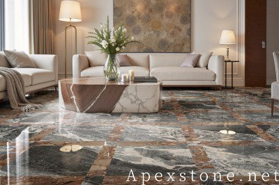 tumbled black Marble medallion