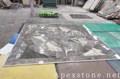 tumbled black Marble medallion