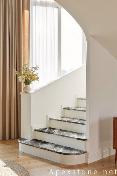 calibrated black Marble wall staircase
