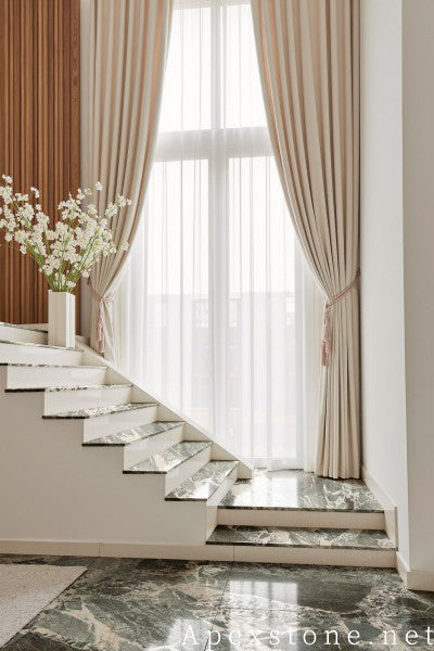 calibrated black Marble wall staircase