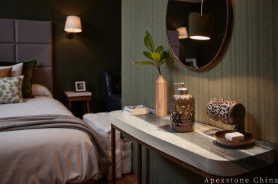 rectangular blue Marble nightstand