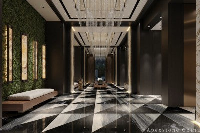 12x24 blue Marble floor foyer