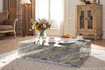 real grey Quartzite cocktail table