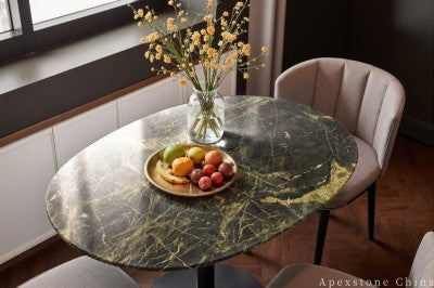 circle green Marble coffee table