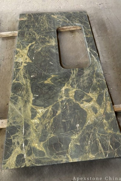 4 x 8 Classic Green Marble island countertops