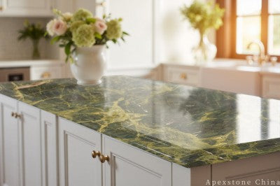 4 x 8 Classic Green Marble island countertops
