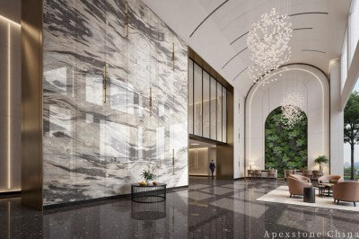 flat black Marble wall office