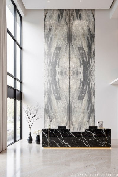 3/4 inch black Marble wall office
