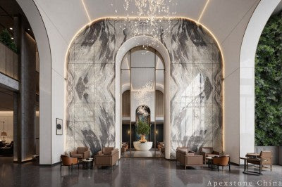 3/4 inch black Marble wall office