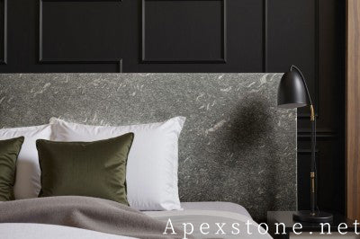 rectangular black Marble nightstand
