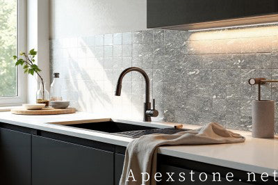 composite Cloudy Ink Marble floor tiles