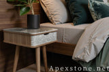 rectangular black Marble nightstand