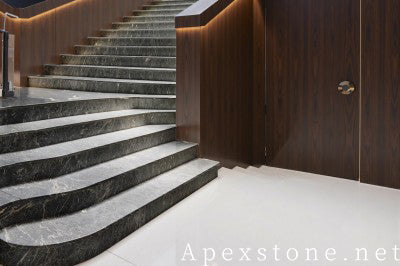 real stone black Marble floor foyer