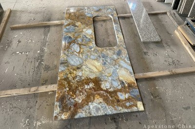 2cm Diet Champagne Marble island countertops