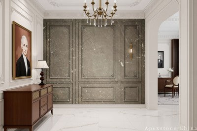 12x12 grey Marble wall entry hall