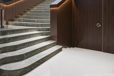 hex grey Marble floor foyer