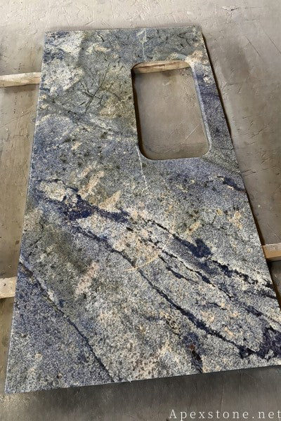 Leathered Dream Sapphire Blue Granite island countertops