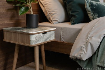 vintage green Marble nightstand