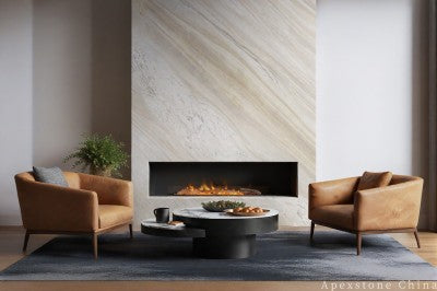 small white Marble slab living room wall