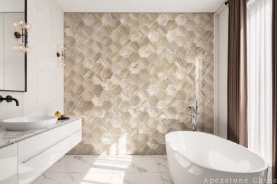 12 x 12 Earl White Marble mosaic tiles