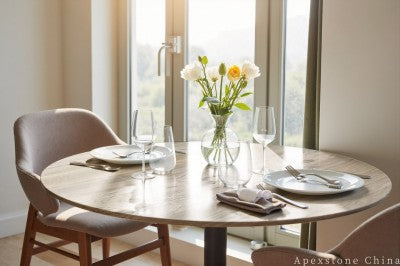 with drawer white Marble dining table