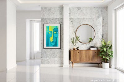 3/4 inch white Marble floor entry hall