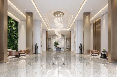 polished white Marble wall mall
