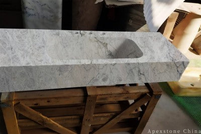white Marble double sink sinks