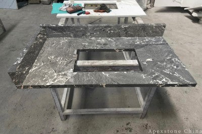 Solid grey Marble vanity tops