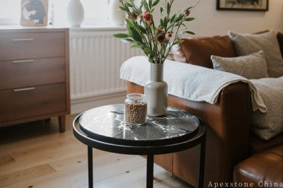 round grey Marble side table