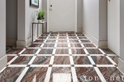24x24 red Marble wall entry hall