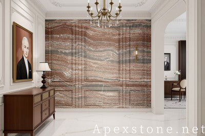24x24 red Marble wall entry hall