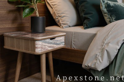 small red Marble nightstand